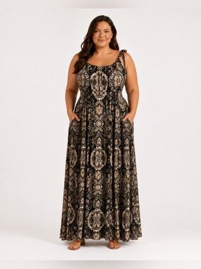 Lane Bryant | Dresses | Lane Bryant Womens Plus 22 24 Midi Maxi Dress Floral Blue On Or Off Shoulder
